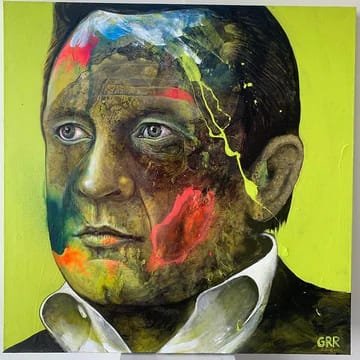 Bright colors on my back (portrait of Johnny Cash) — Glen Ronald