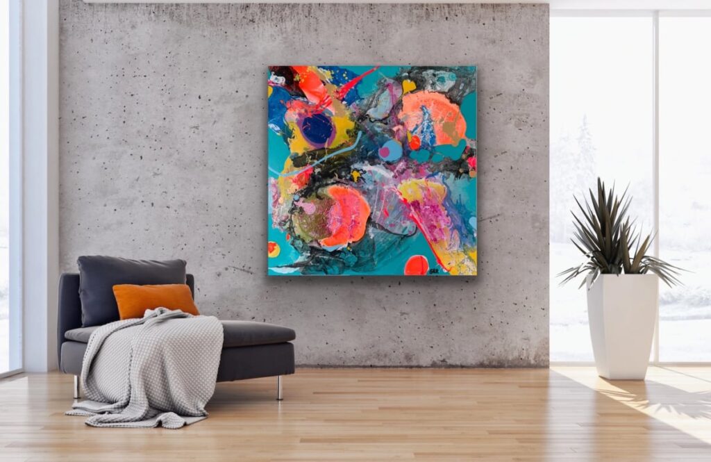 Aquabatics, Image 1. — Glen Ronald Artwork from the Acrylic on canvas series, original painting and Canadian art