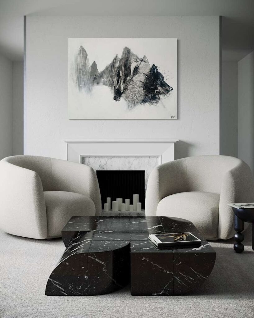 Five Mountains — Glen Ronald Artwork from the Acrylic on canvas series, original painting and Canadian art