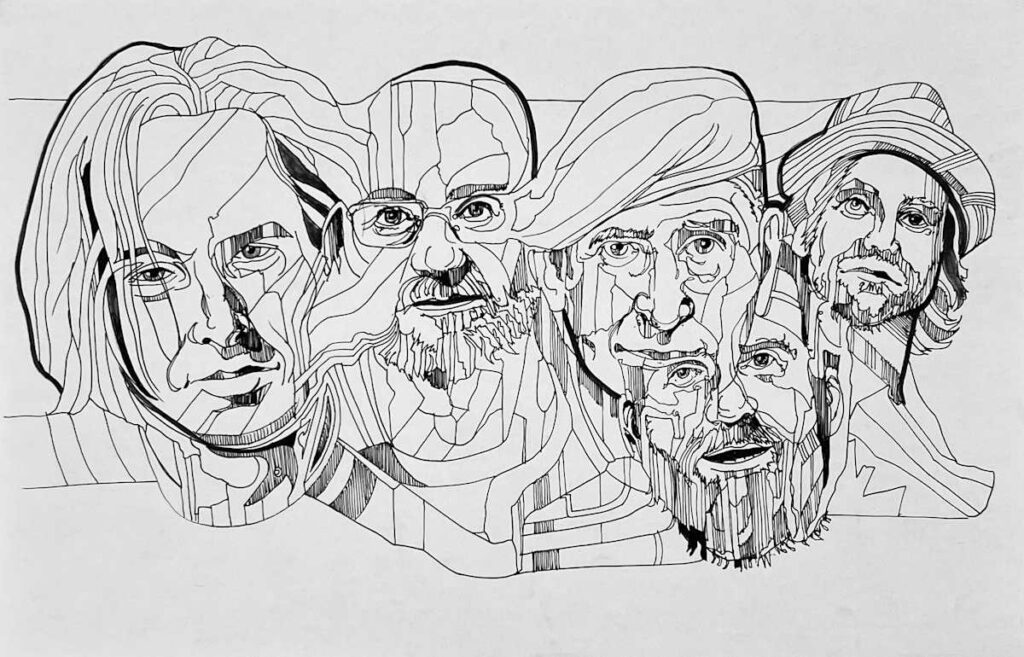 Ink portraits — Glen Ronald Artwork from the ink on paper series, original painting and Canadian art