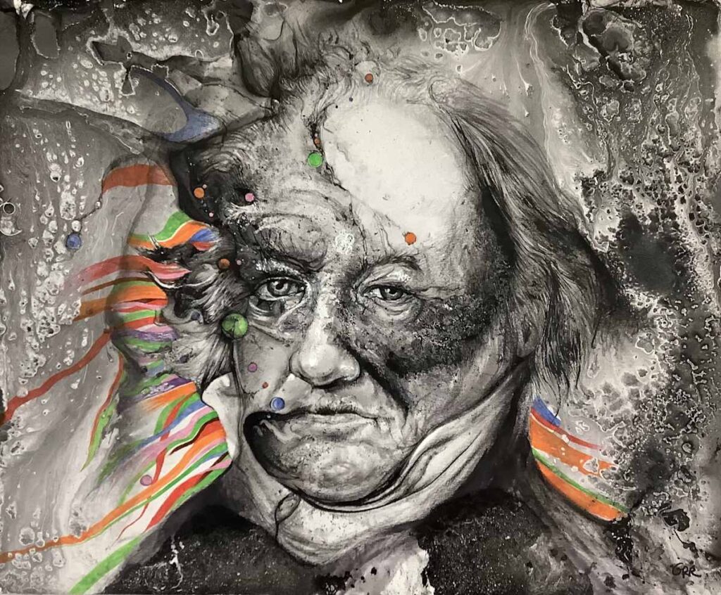 Portrait — Glen Ronald Artwork from the ink on paper series, original painting and Canadian art