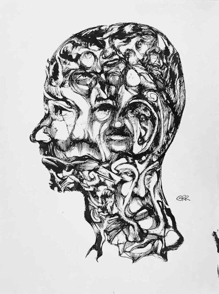 Lost — Glen Ronald Artwork from the ink on paper series, original painting and Canadian art