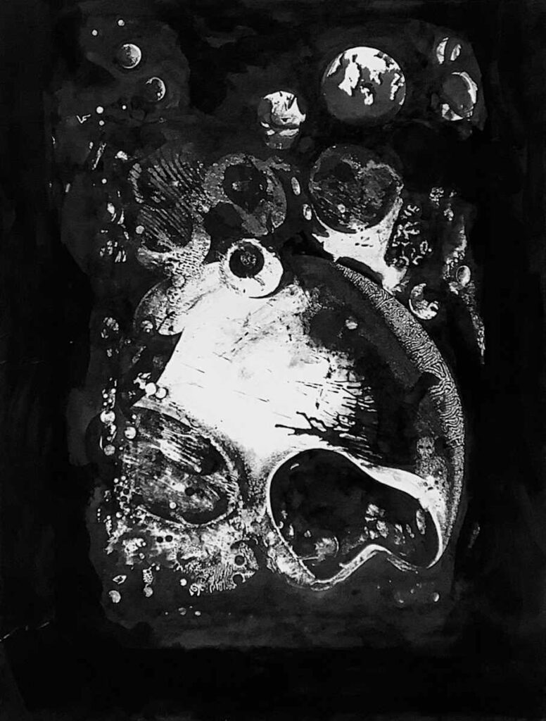 Skull Planet — Glen Ronald Artwork from the ink on paper series, original painting and Canadian art