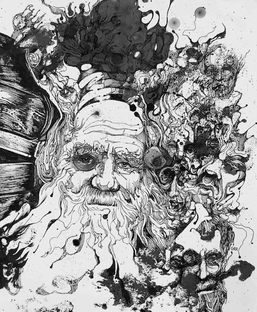 Tolstoy — Glen Ronald Artwork from the ink on paper series, original painting and Canadian art