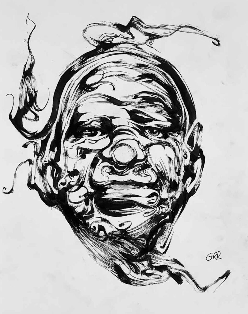 Desmond Yutu — Glen Ronald Artwork from the ink on paper series, original painting and Canadian art