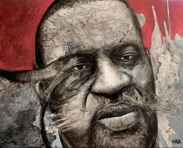 Portrait of George Floyd, Image 1. — Glen Ronald Artwork from the Acrylic on canvas series, original painting and Canadian art