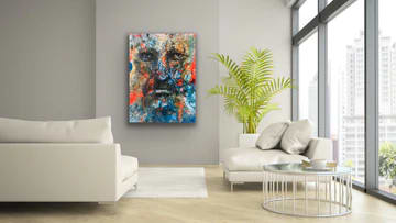 Portrait of Louis Riel, Image 1. — Glen Ronald Artwork from the Acrylic on canvas series, original painting and Canadian art