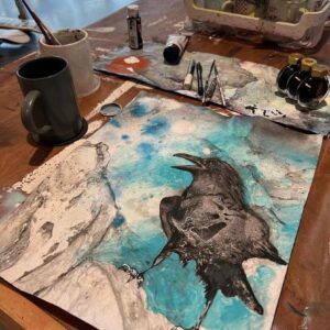 Raven Painting on Paper