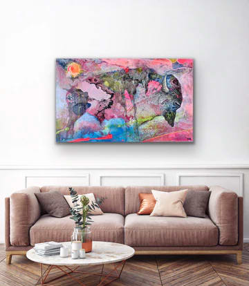 Where the buffalo Roam — Glen Ronald Artwork from the Acrylic on canvas series, original painting and Canadian art