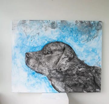 Black Lab — Glen Ronald Artwork from the Acrylic on canvas series, original painting and Canadian art